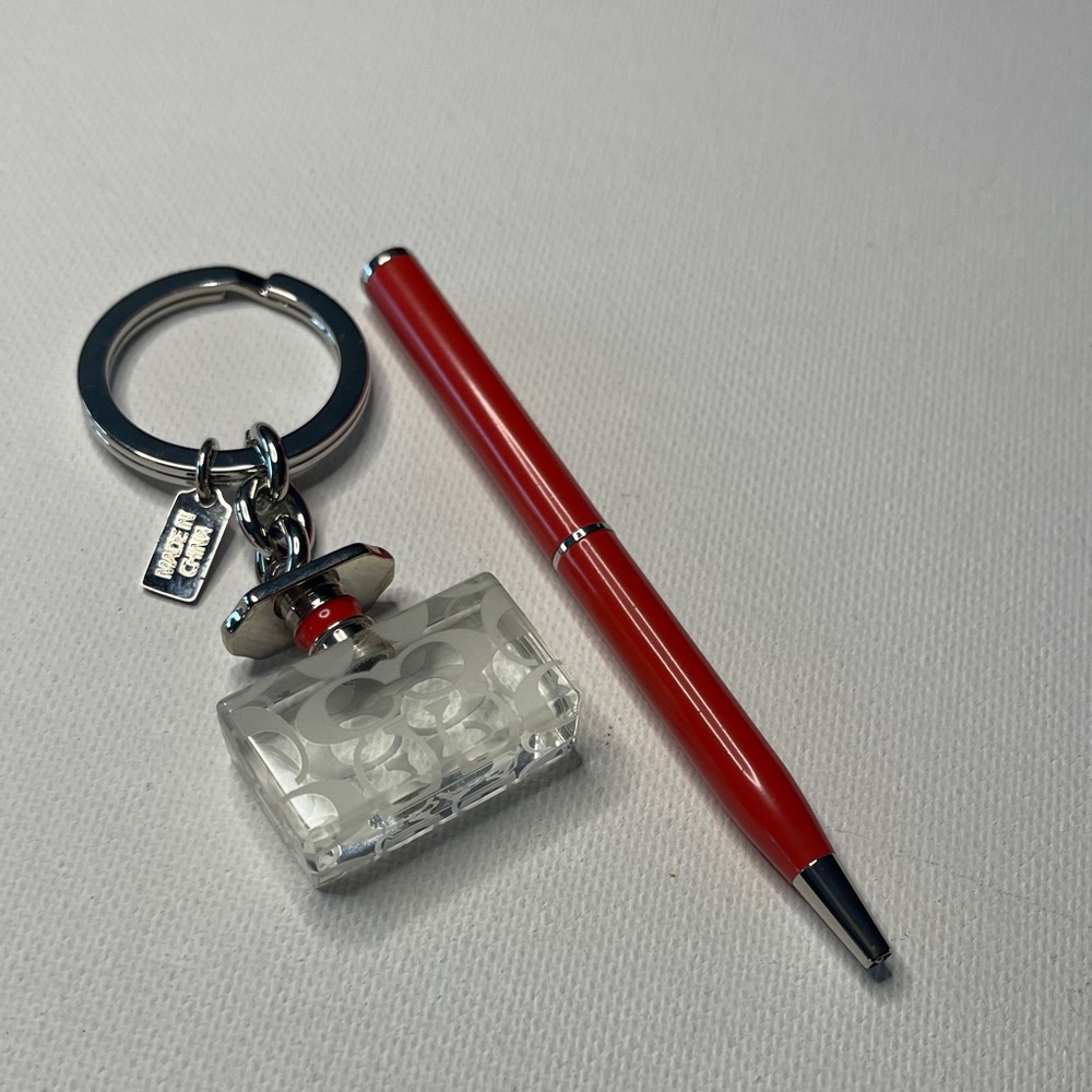 Coach Perfume Bottle Keychain and Orange Coach Pen Set - Picture 5 of 7